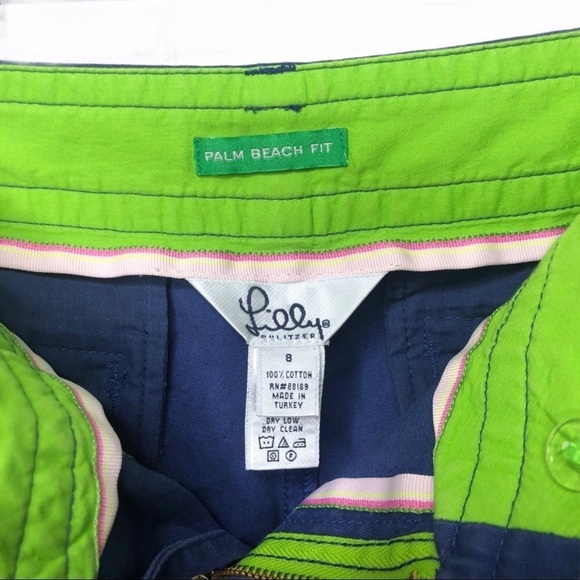 Lilly Pulitzer Palm Beach Fit Shorts Navy Blue Size 8 9 Inch Summer - Picture 5 of 5